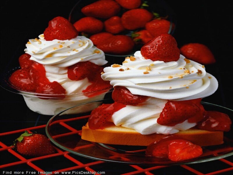 strawberry dessert with whipped cream