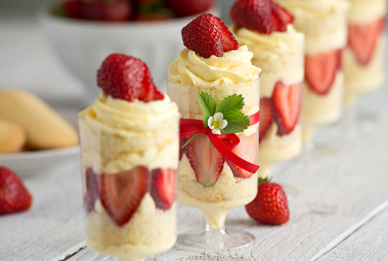 Strawberry Desserts in Glasses