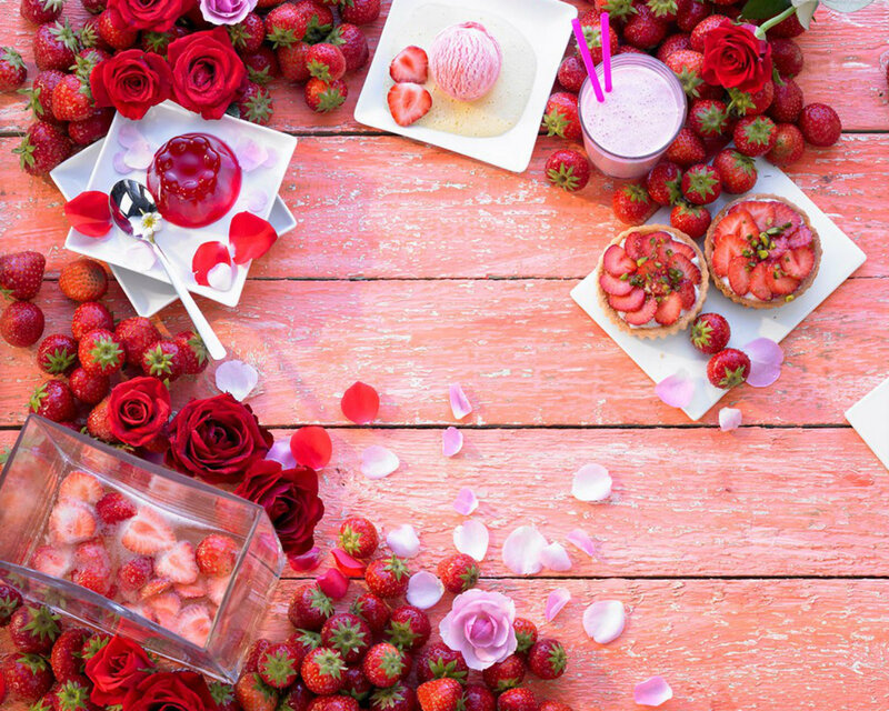Strawberry Desserts on Table