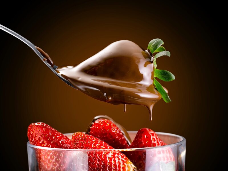 Strawberry Dipped in Chocolate — Brown