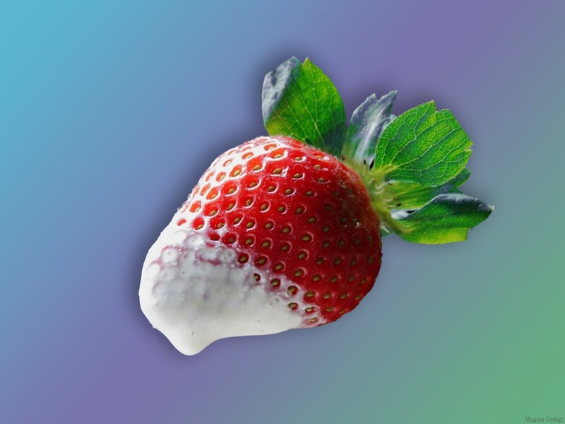 strawberry dipped in cream