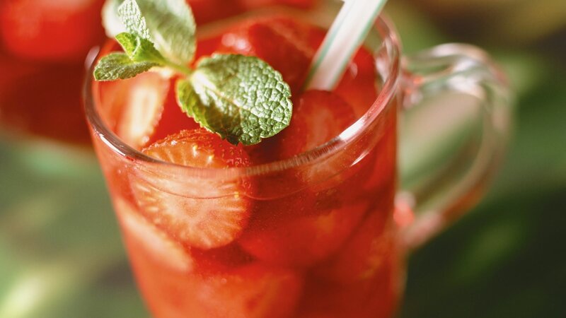 Strawberry Drink in Glass — Red, Refreshing