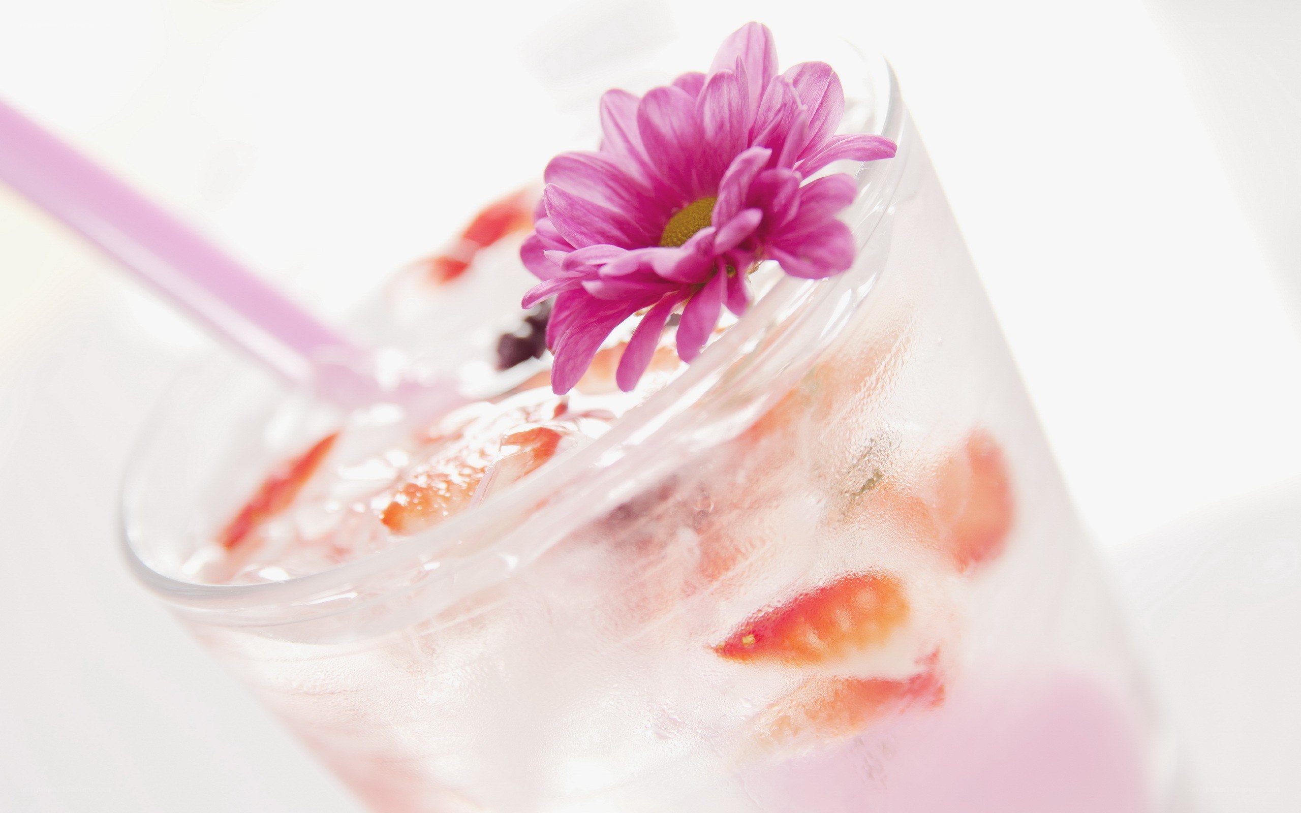 strawberry drink with flower