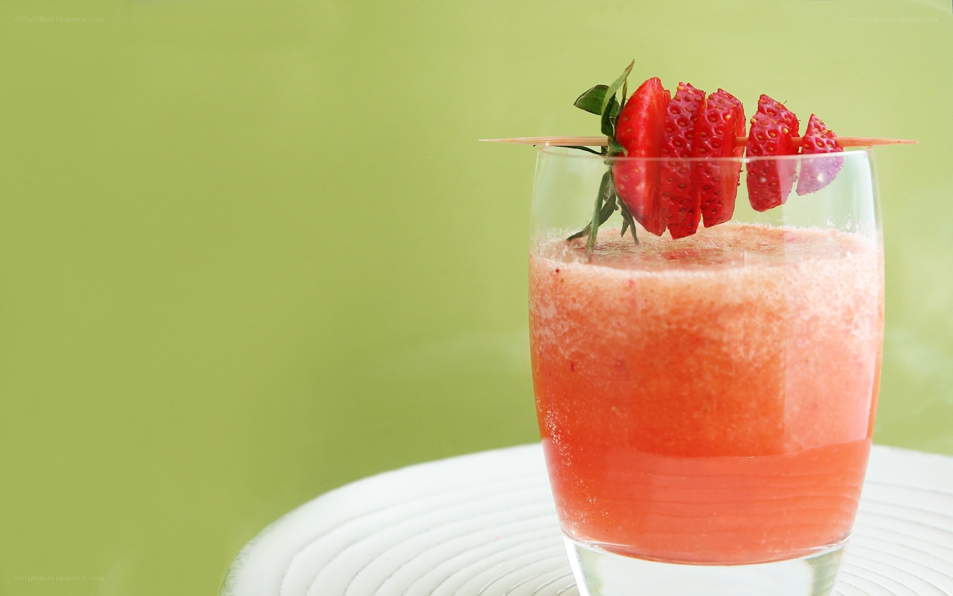 strawberry drink with garnish