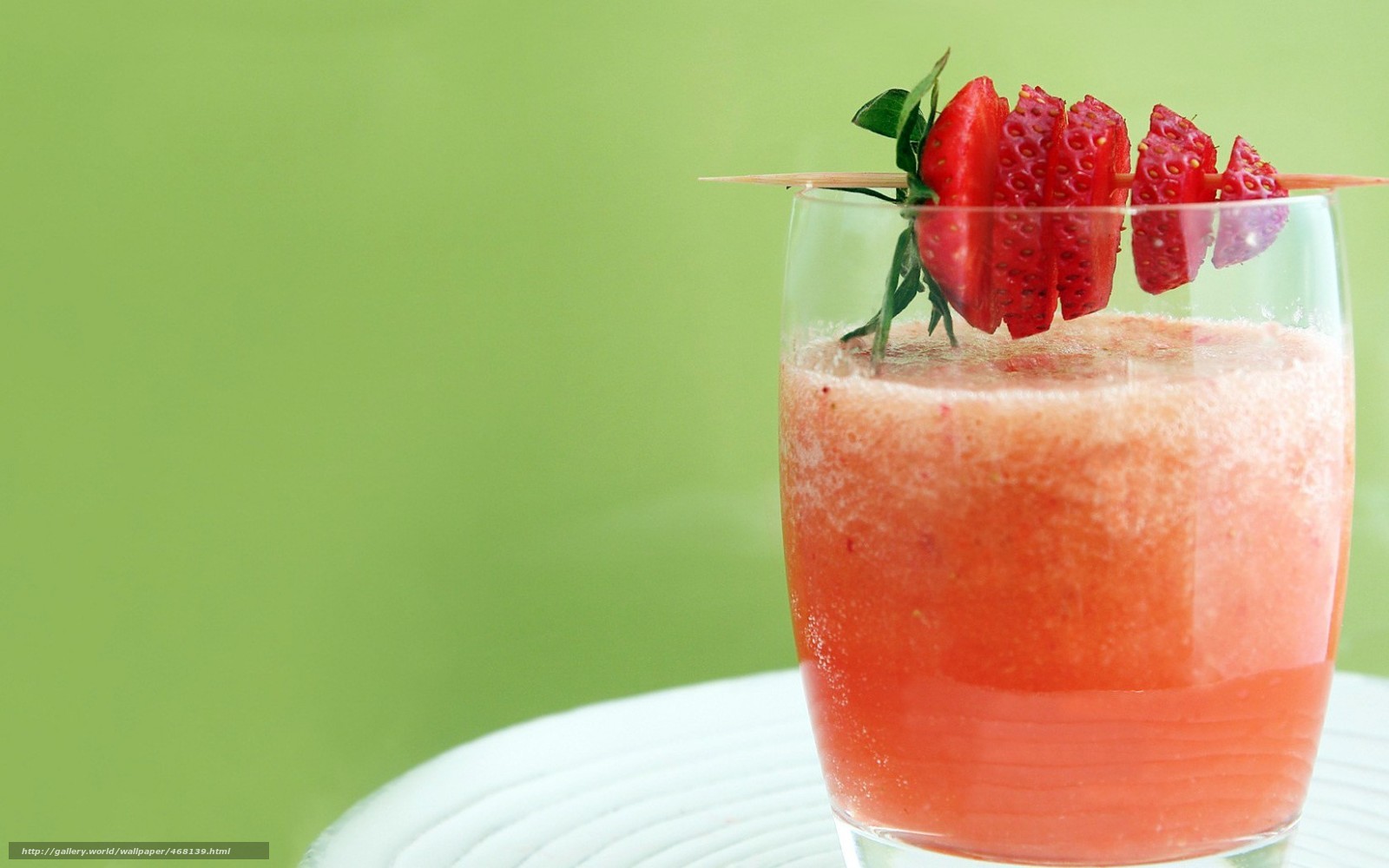 strawberry drink with garnish