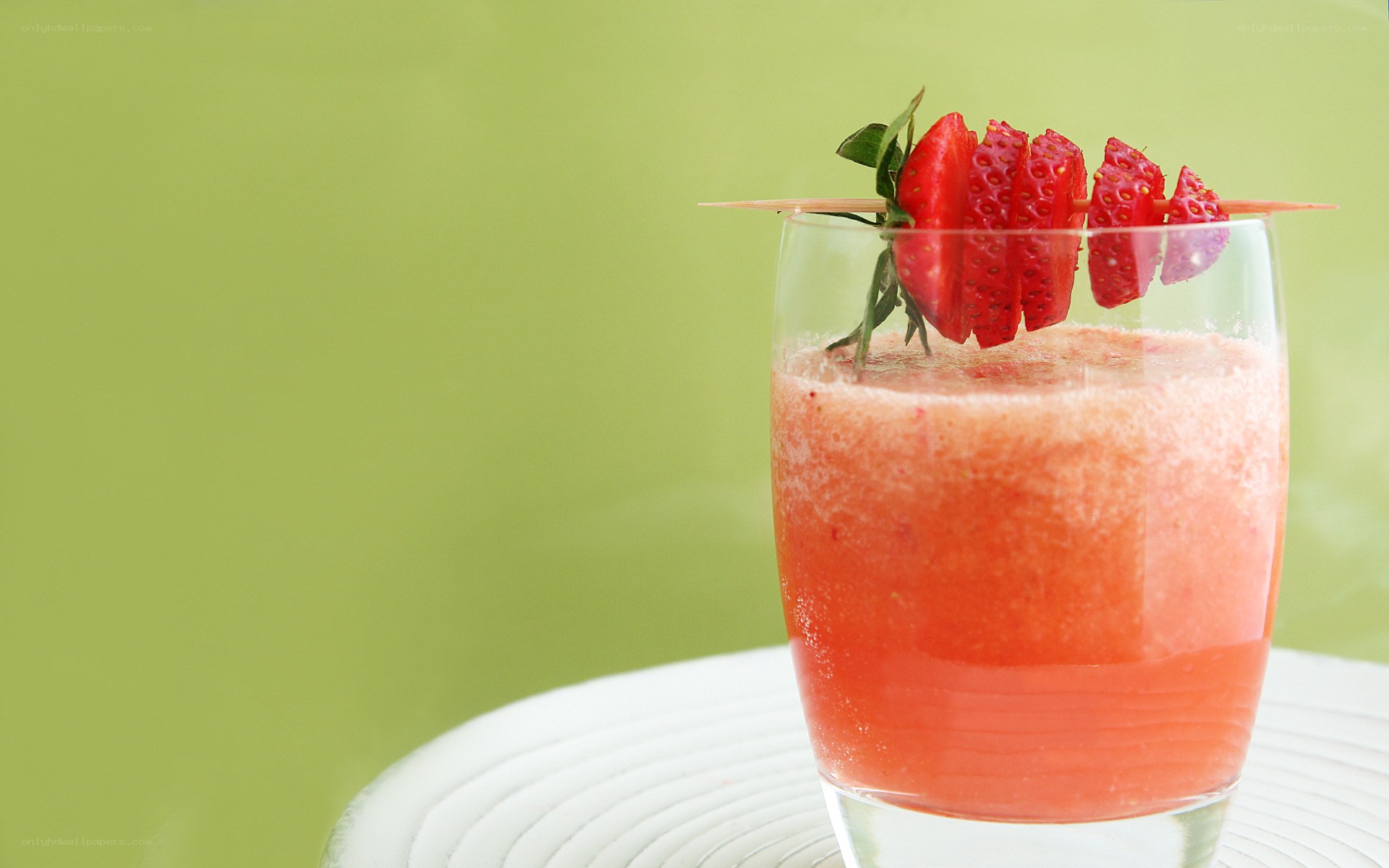 strawberry drink with garnish