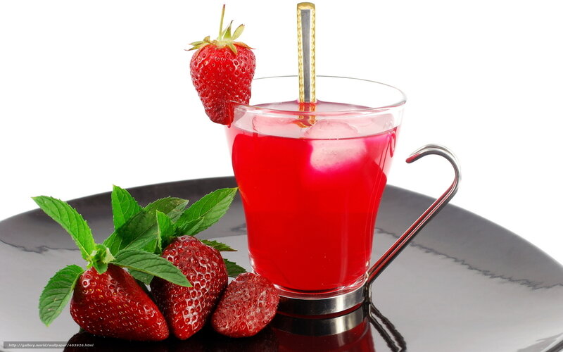 Strawberry Drink with Mint — Red, Refreshing