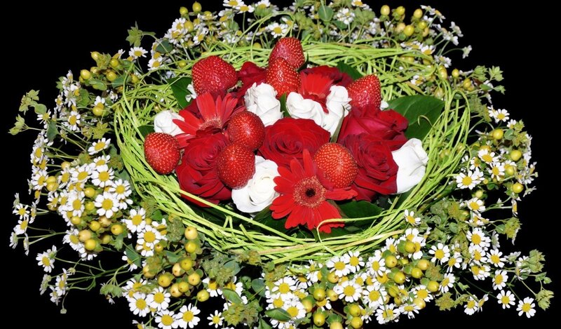 Strawberry Flower Arrangement