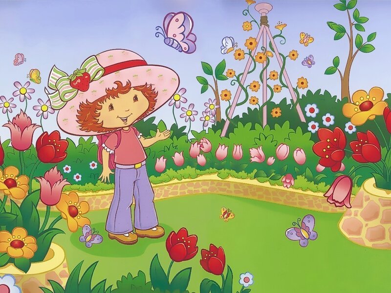 Strawberry Girl in Garden