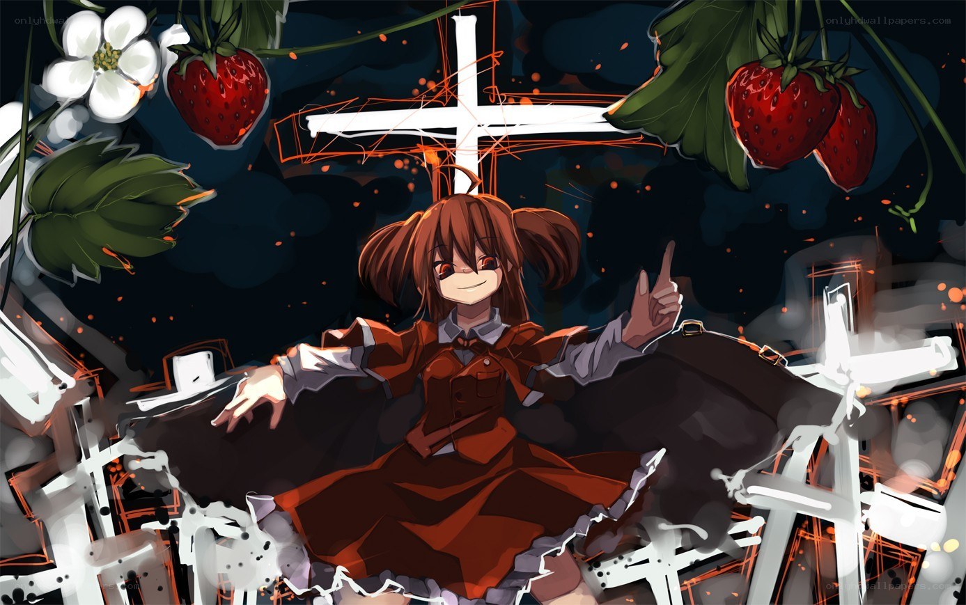 Strawberry girl with cross