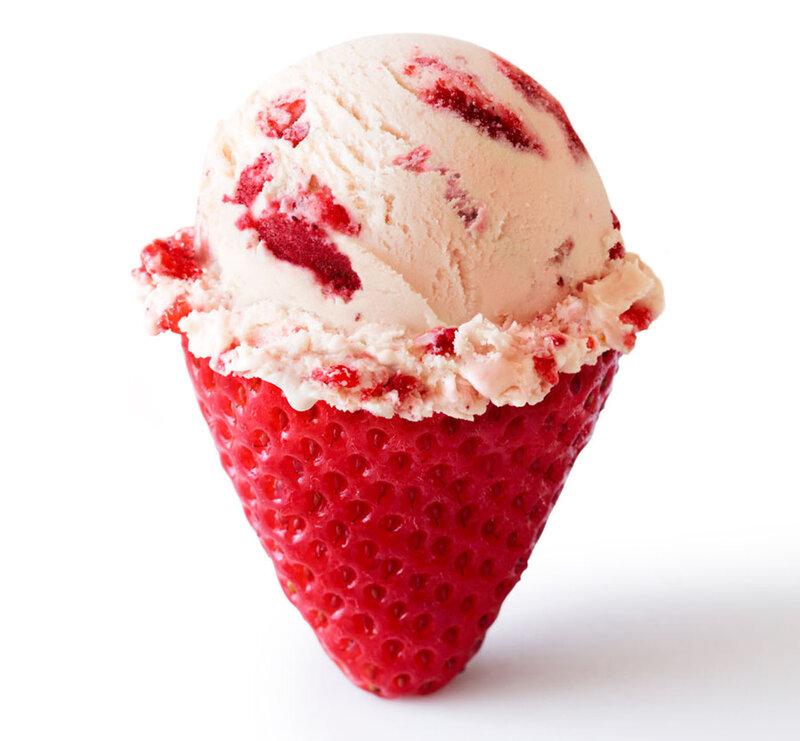 Strawberry Ice Cream Cone — Red