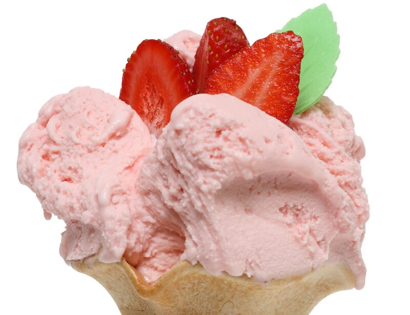 strawberry ice cream cone