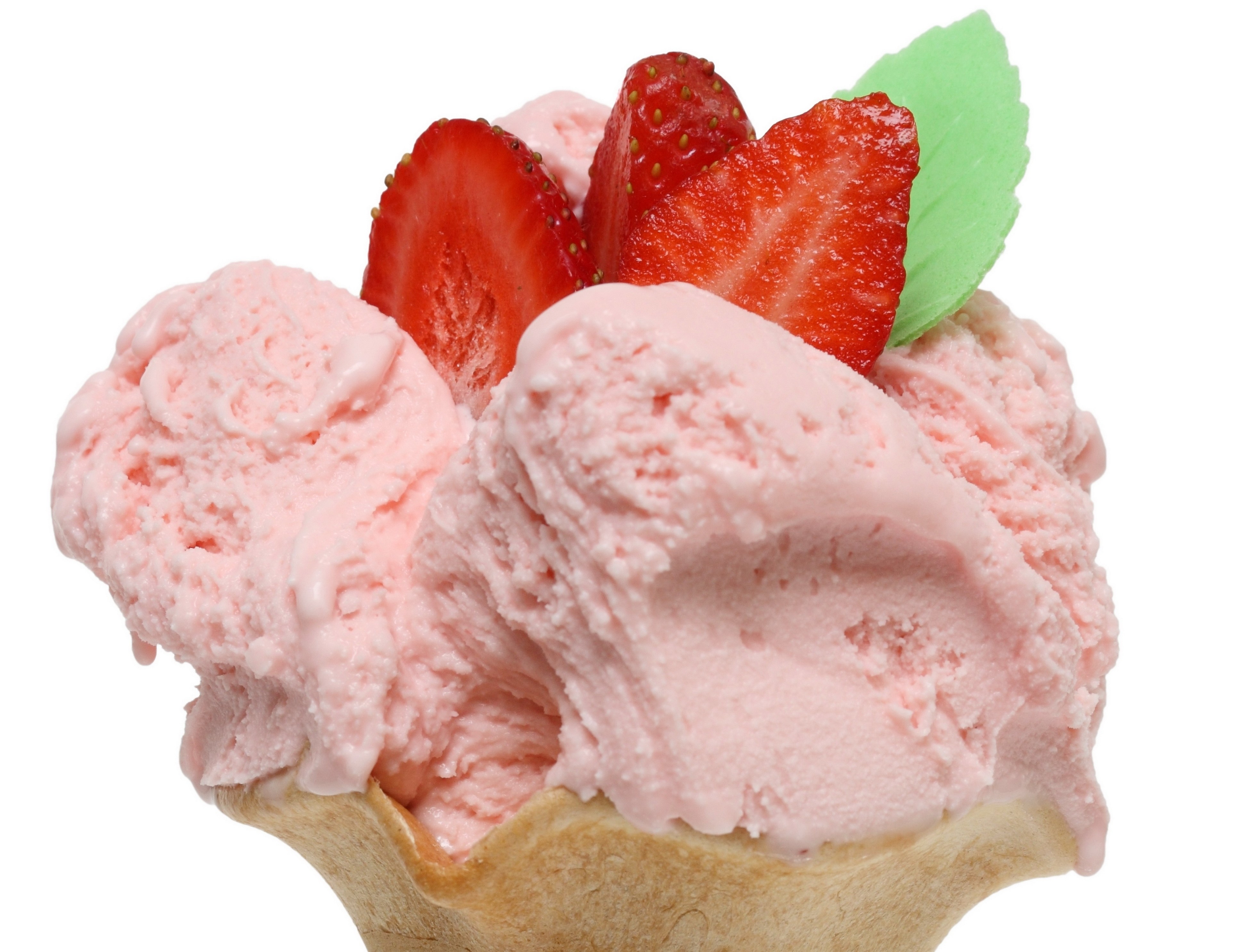 strawberry ice cream cone
