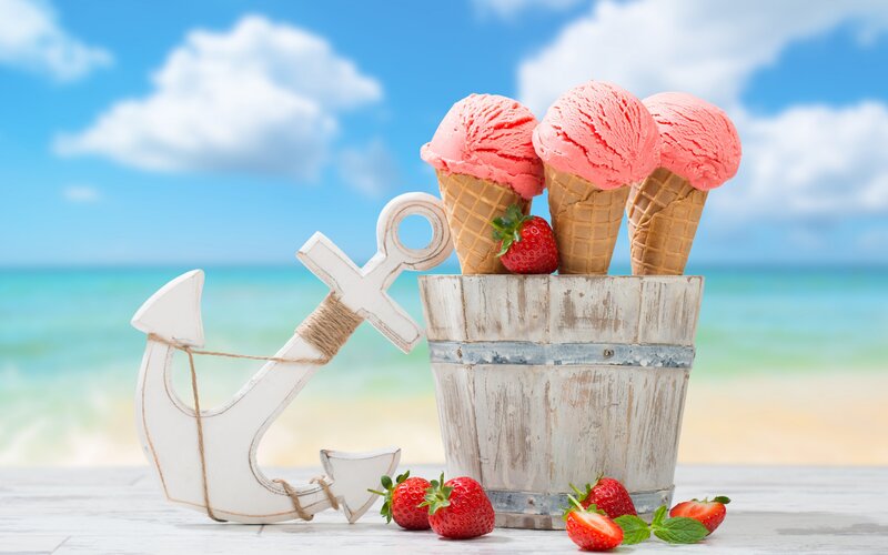 Strawberry Ice Cream Cones