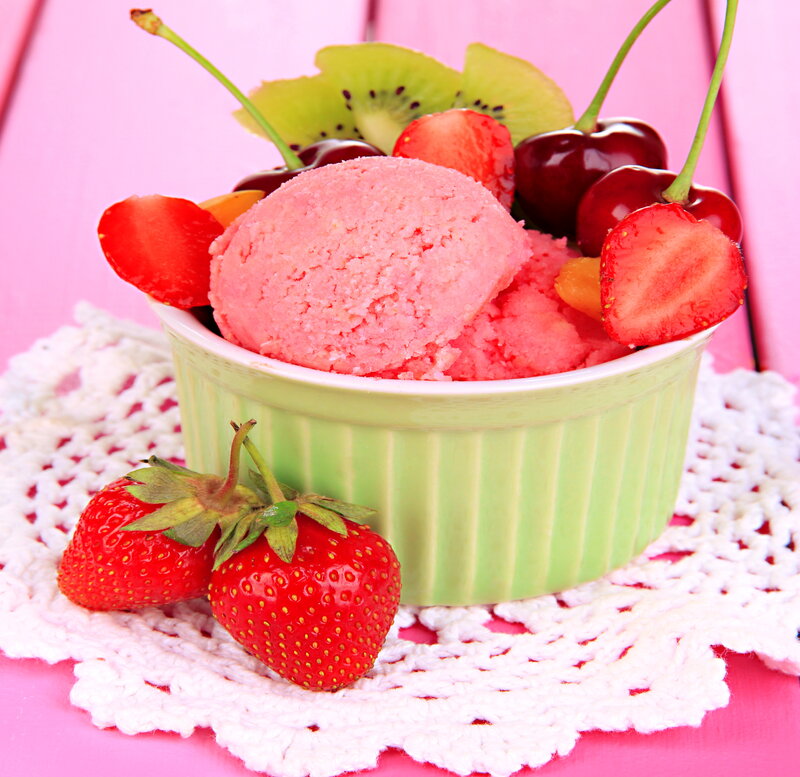 Strawberry Ice Cream Dessert — Pink, Fresh