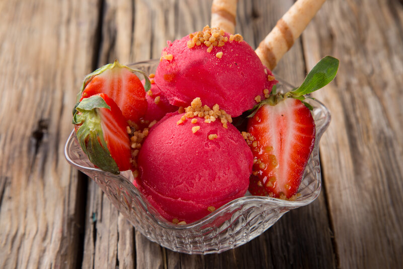 Strawberry Ice Cream Dessert — Red, Appetizing