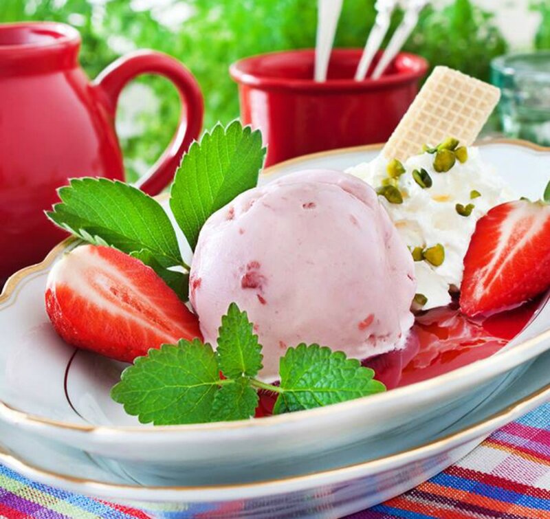 Strawberry Ice Cream Dessert — Red, Refreshing