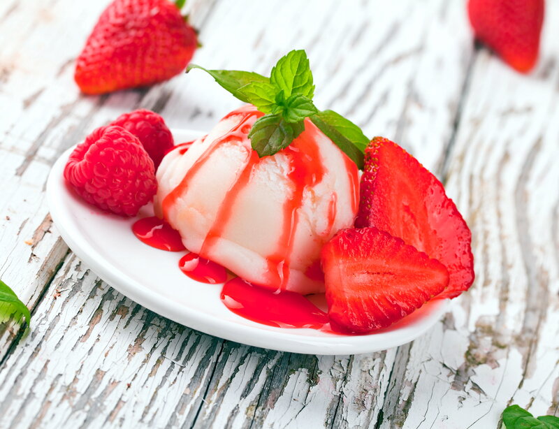 Strawberry Ice Cream Dessert — Red