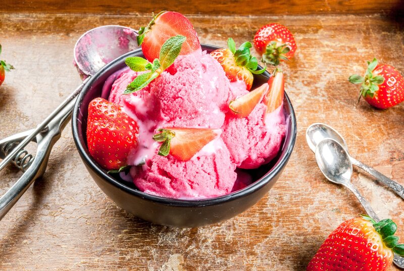 Strawberry Ice Cream — Pink, Appetizing