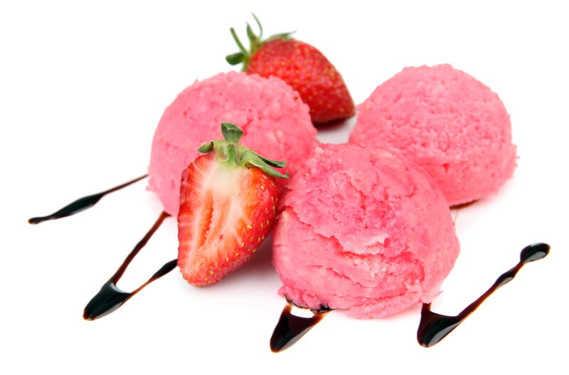 Strawberry Ice Cream Scoops — Pink, Appetizing
