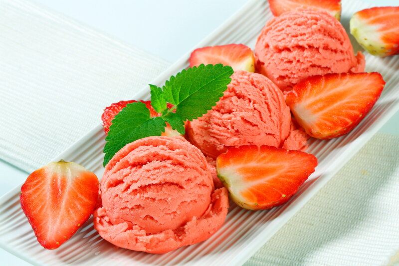 Strawberry Ice Cream Scoops — Pink, Refreshing