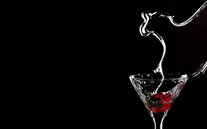 Strawberry in Martini Glass