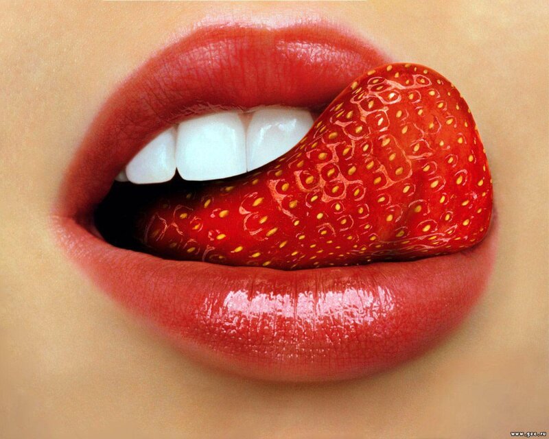 Strawberry in Mouth — Red