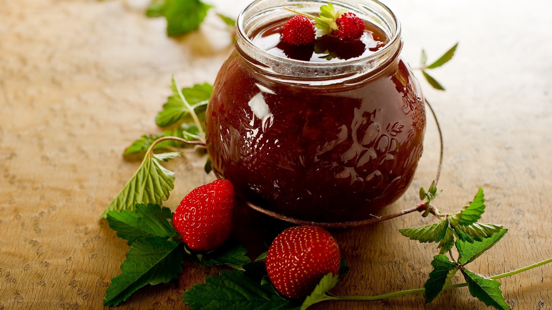 strawberry jam in a jar