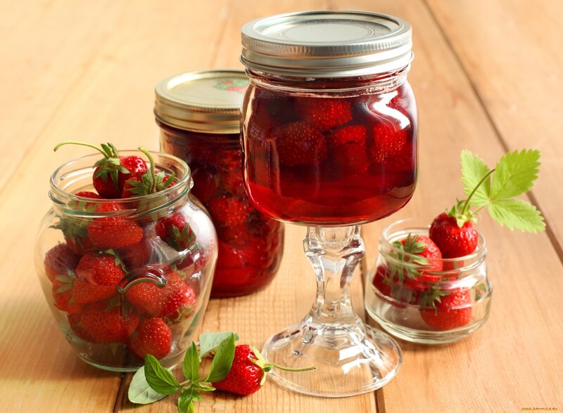 Strawberry Jam in Jars