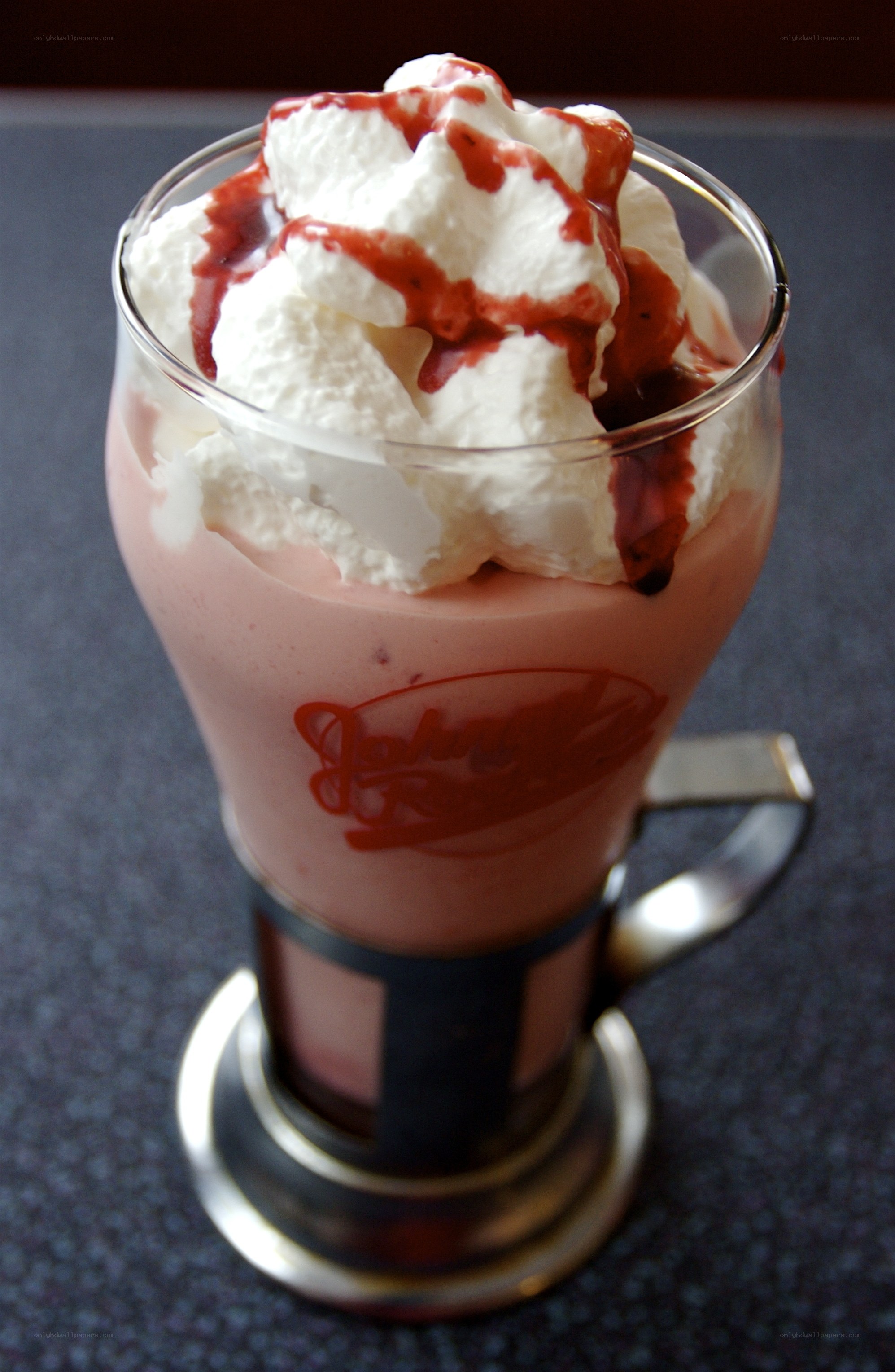 strawberry milkshake with whipped cream