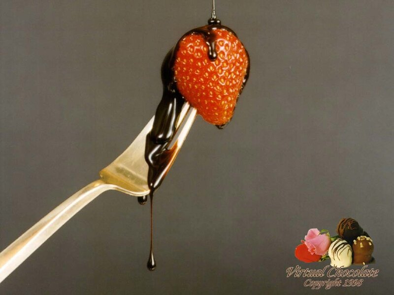 Strawberry on a Fork — Red