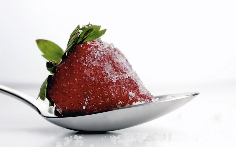 strawberry on a spoon