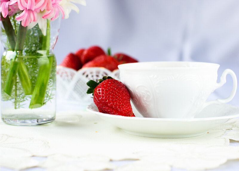 Strawberry on Saucer