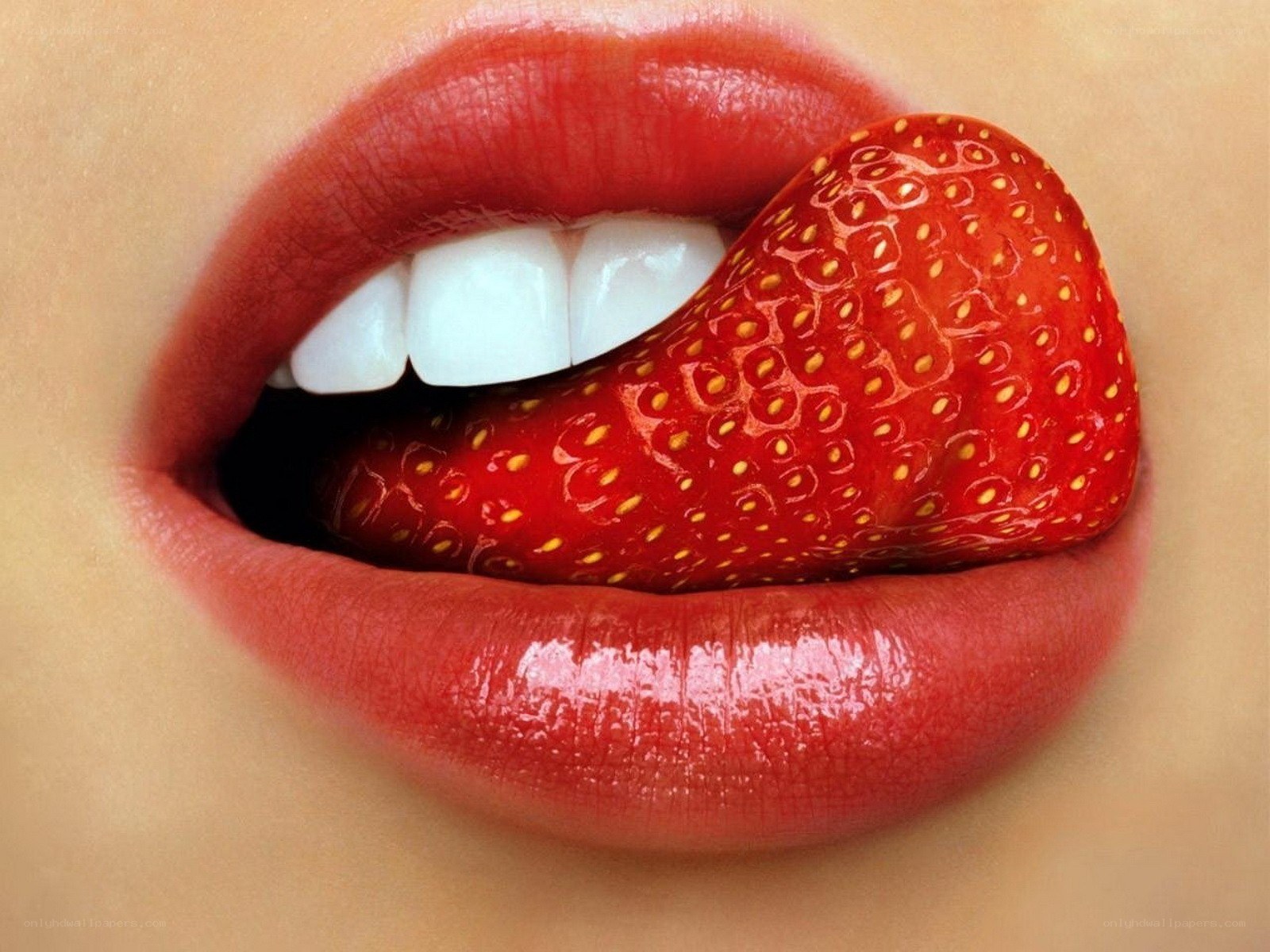 strawberry on tongue