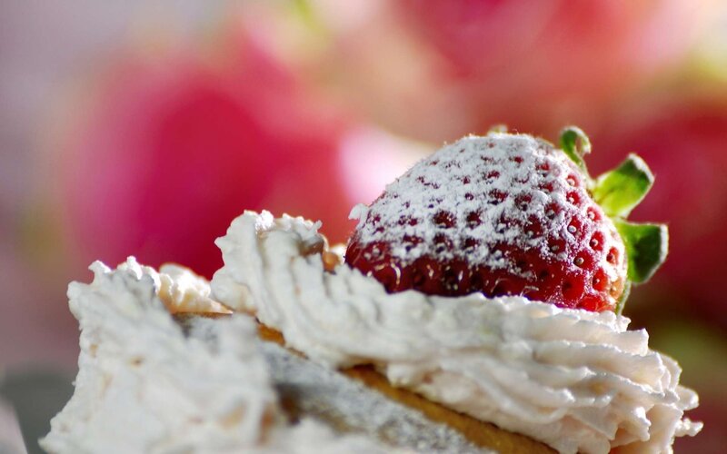 Strawberry on Whipped Cream — Red