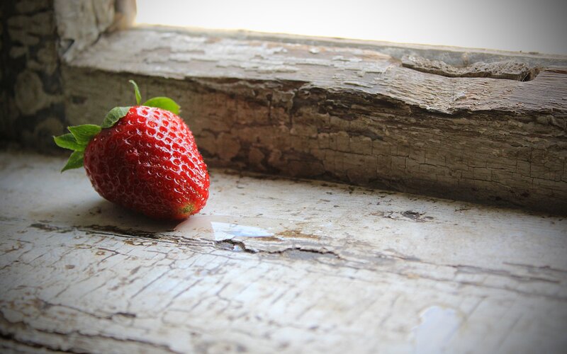 Strawberry on Windowsill