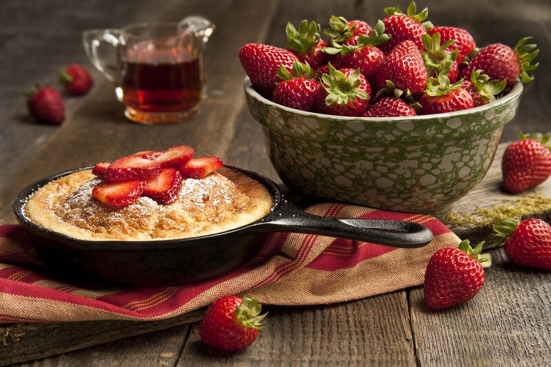 Strawberry Pancake in Skillet