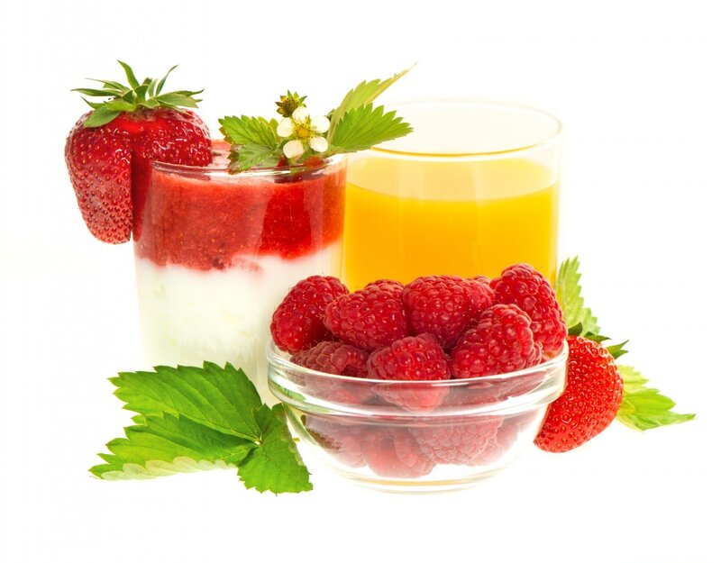 Strawberry Parfait and Raspberries
