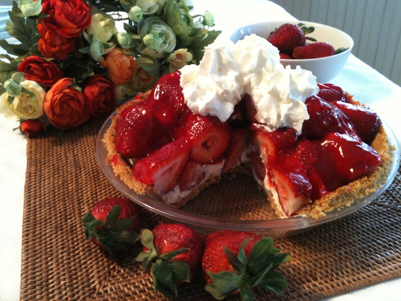 Strawberry Pie with Whipped Cream