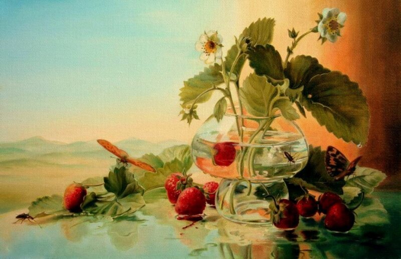 Strawberry Plant in Vase