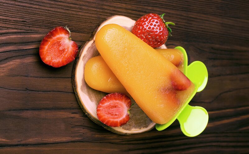 Strawberry Popsicles — Brown