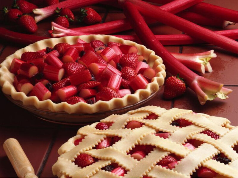 strawberry rhubarb pies