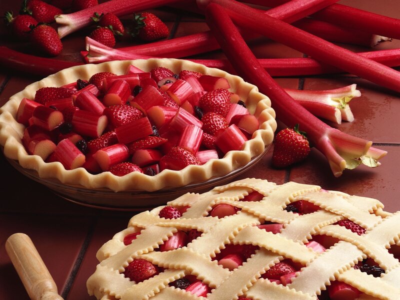 strawberry rhubarb pies