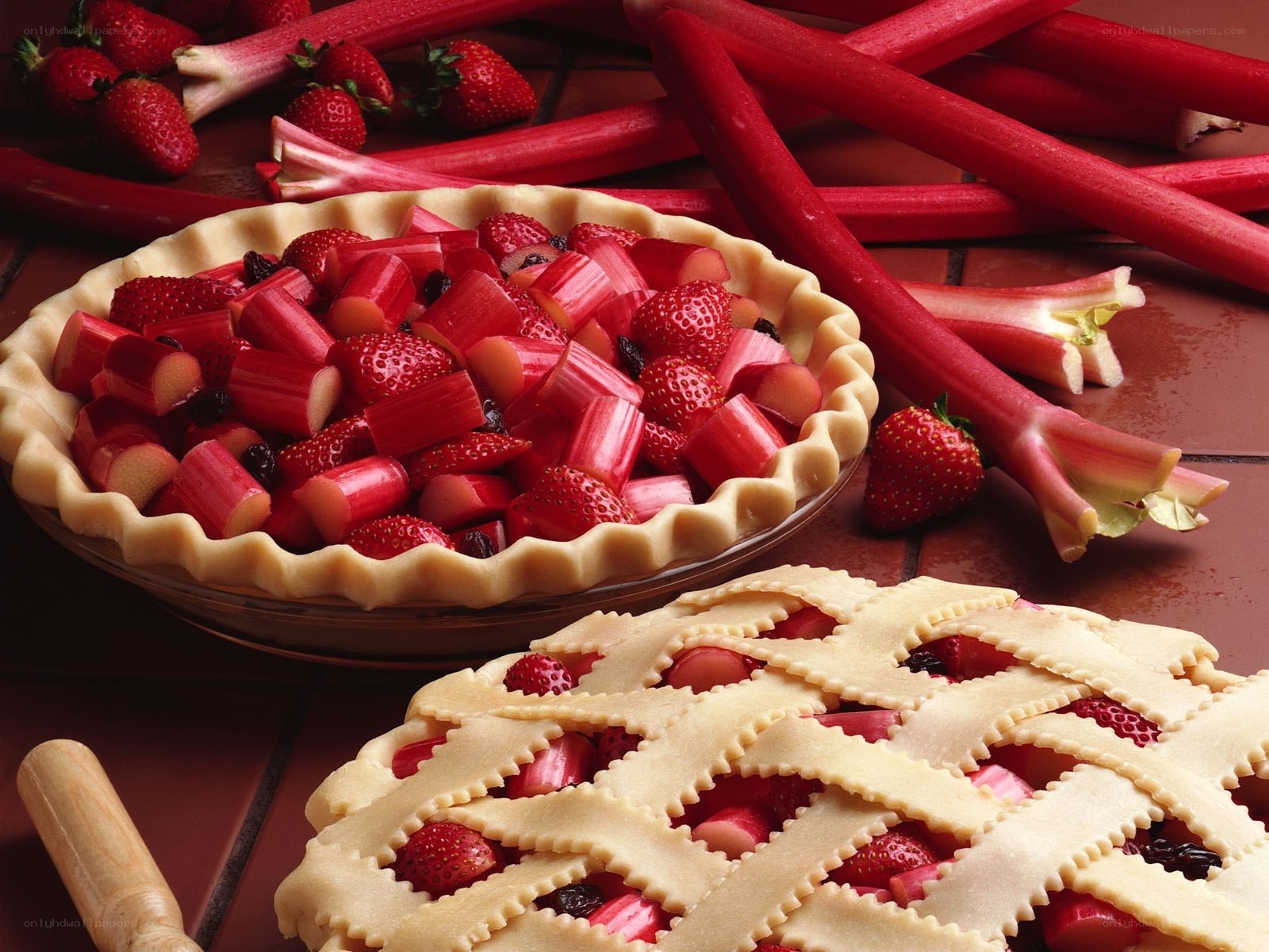 strawberry rhubarb pies