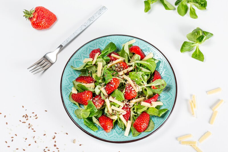 Strawberry Salad on Plate