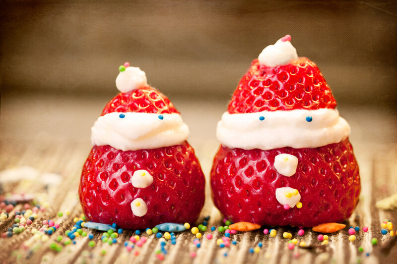 Strawberry Santa Figures