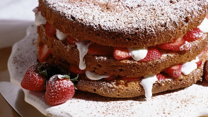 Strawberry Shortcake — Brown, Appetizing, Afternoon, Photograph, Strawberries