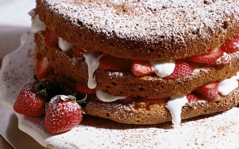 Strawberry Shortcake — Brown, Appetizing, Afternoon
