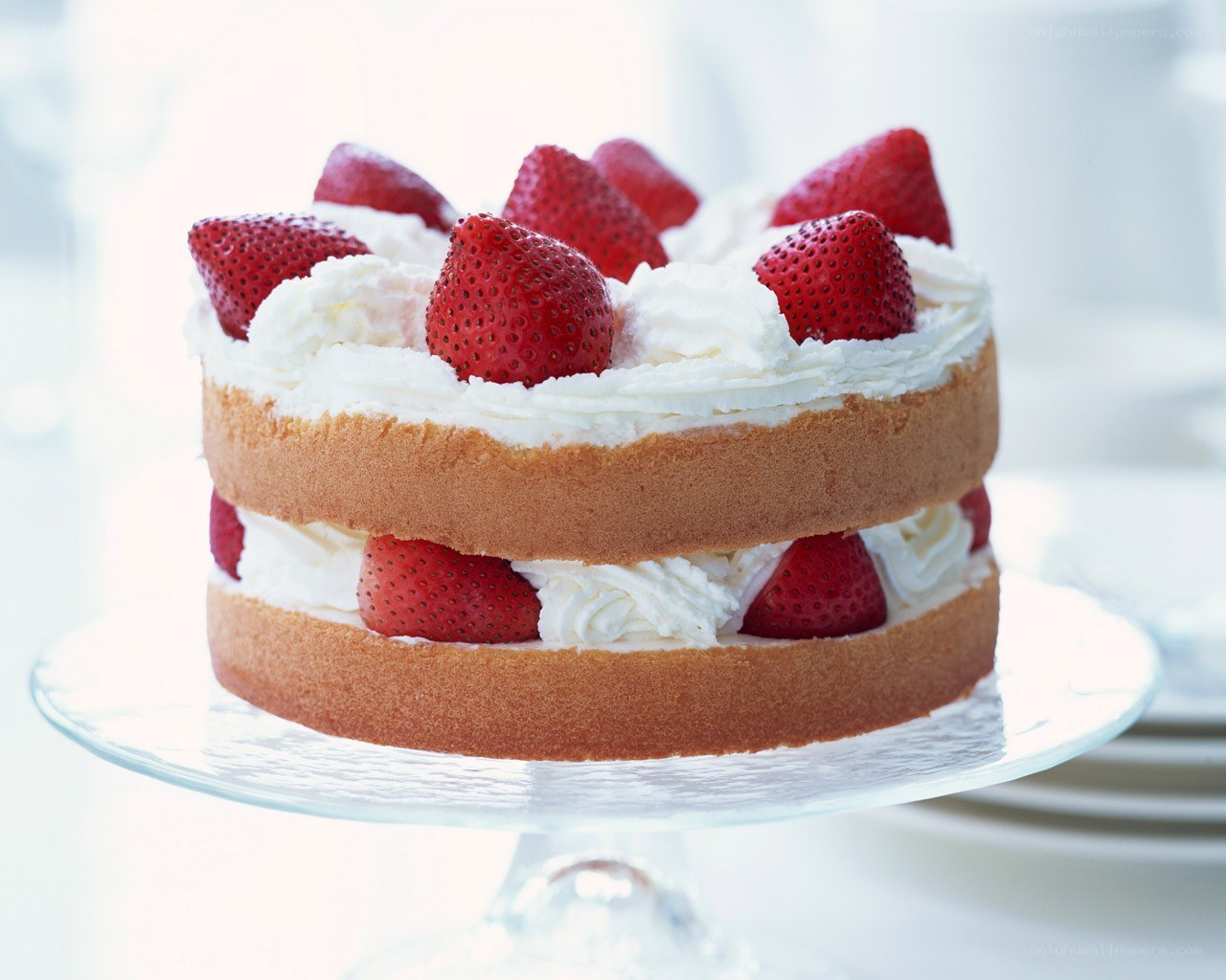 Strawberry shortcake on stand