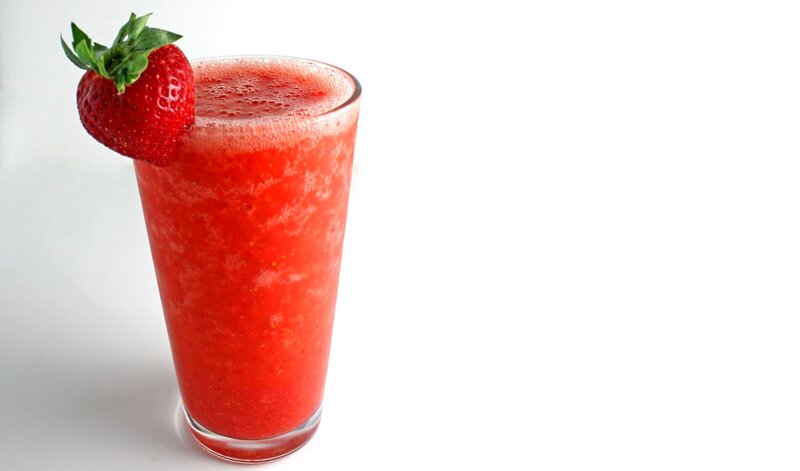 Strawberry Smoothie in Glass — Red, Fresh